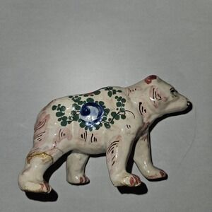RARE ANTIQUE circa 1895 Faience Desvres BEAR Antique, circa 1895 Made in France